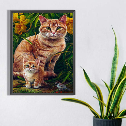 Mother And Child Cat - Full Square Drill Diamond Painting 30*40CM