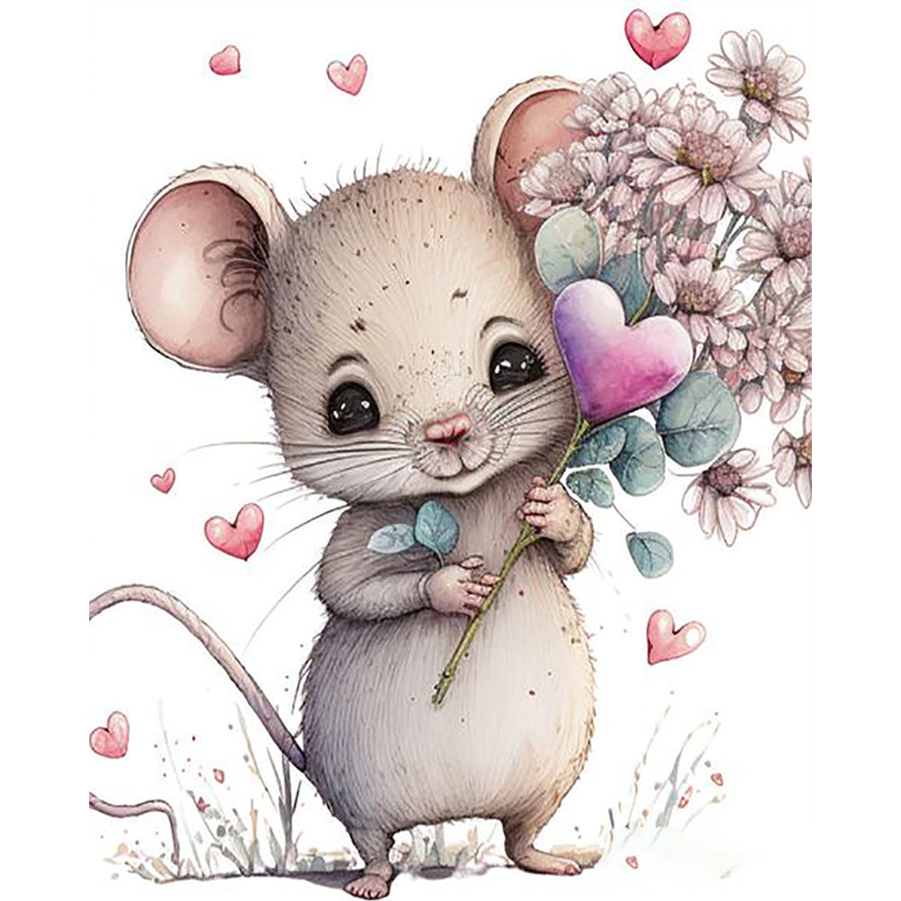 Grass Mouse - 16CT Stamped Cross Stitch 40*50CM