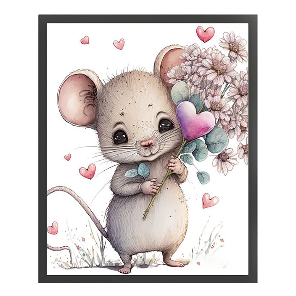 Grass Mouse - 16CT Stamped Cross Stitch 40*50CM