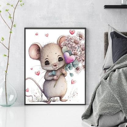 Grass Mouse - 16CT Stamped Cross Stitch 40*50CM