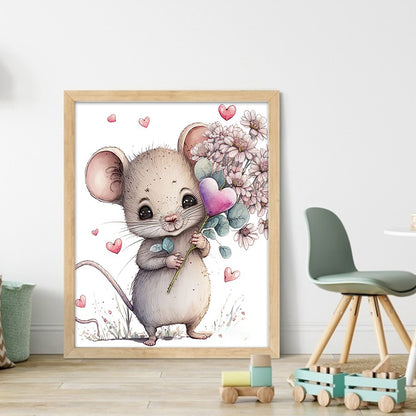 Grass Mouse - 16CT Stamped Cross Stitch 40*50CM