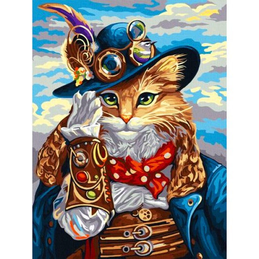 Pirate Cat - Full Round Drill Diamond Painting 30*40CM