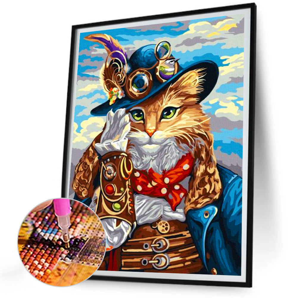 Pirate Cat - Full Round Drill Diamond Painting 30*40CM