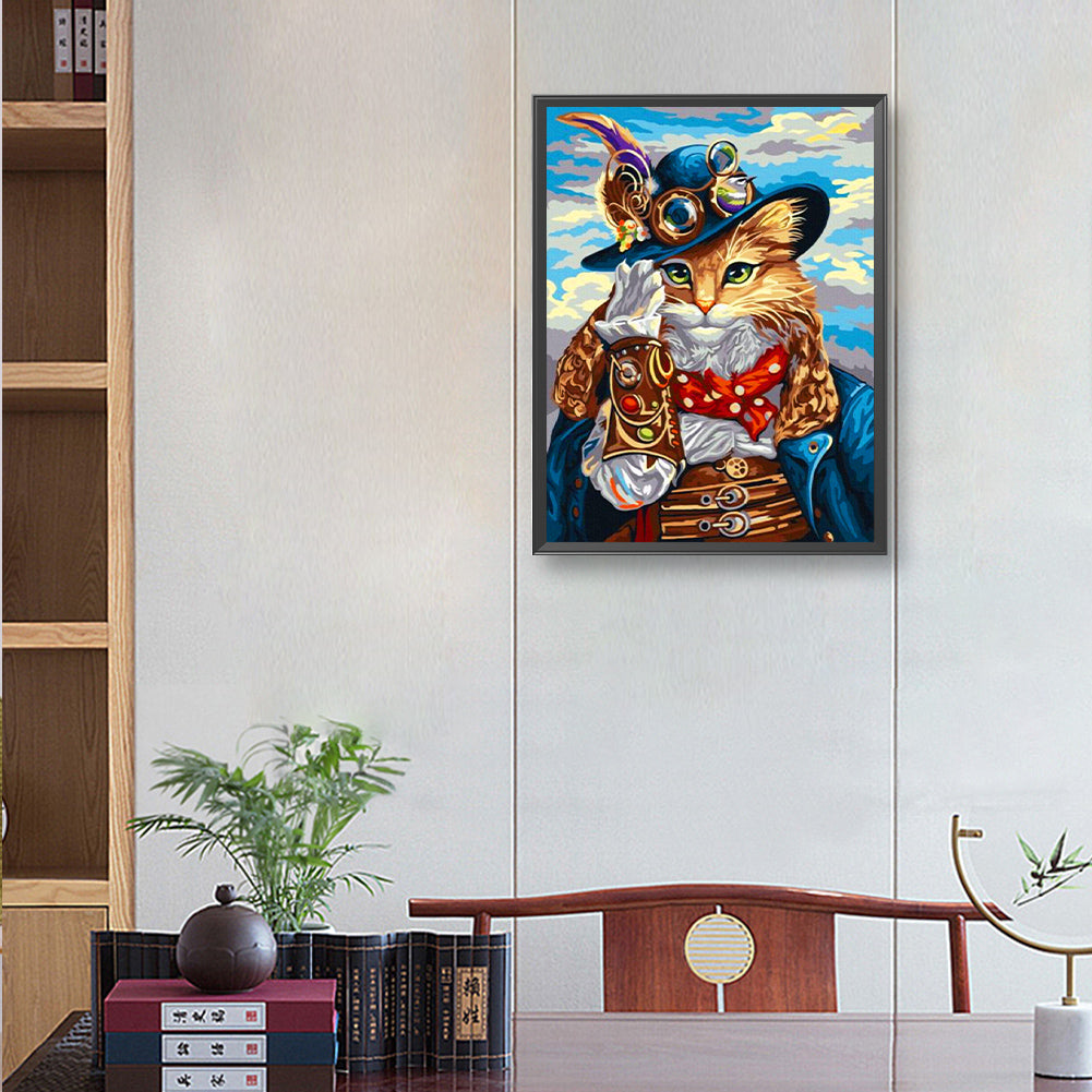 Pirate Cat - Full Round Drill Diamond Painting 30*40CM