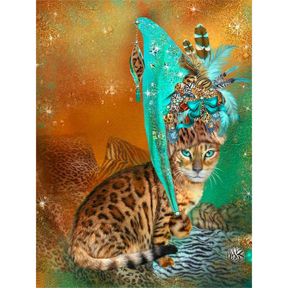 Carnival Cat - Full Round Drill Diamond Painting 30*40CM