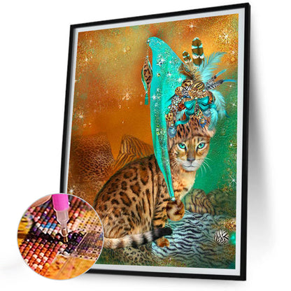 Carnival Cat - Full Round Drill Diamond Painting 30*40CM