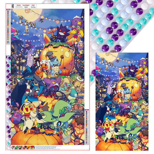 Halloween Park Pok¨¦mon - Full Round Drill Diamond Painting 40*70CM