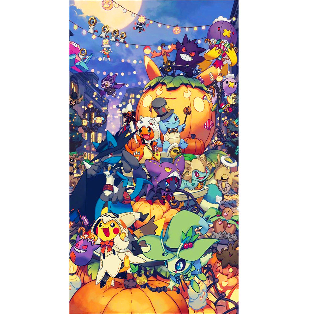 Halloween Park Pok¨¦mon - Full Round Drill Diamond Painting 40*70CM