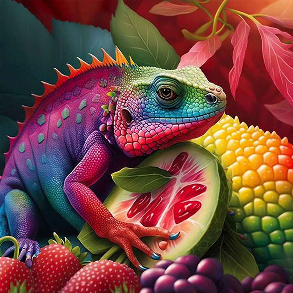 Rainbow Lizard - Full AB Round Drill Diamond Painting 40*40CM