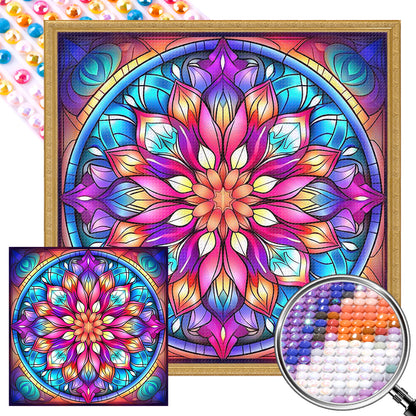 Mandala Glass Painting - Full AB Round Drill Diamond Painting 40*40CM