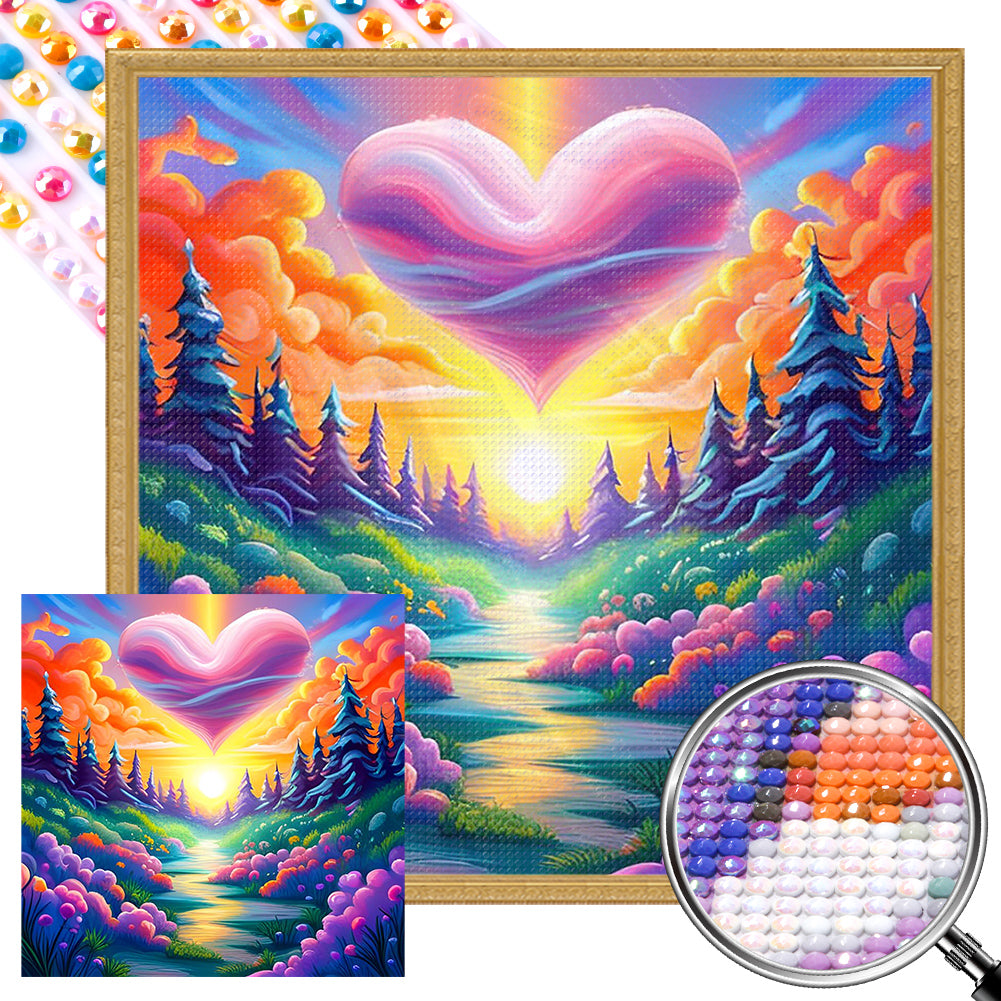 Dream Love Garden - Full AB Round Drill Diamond Painting 40*40CM