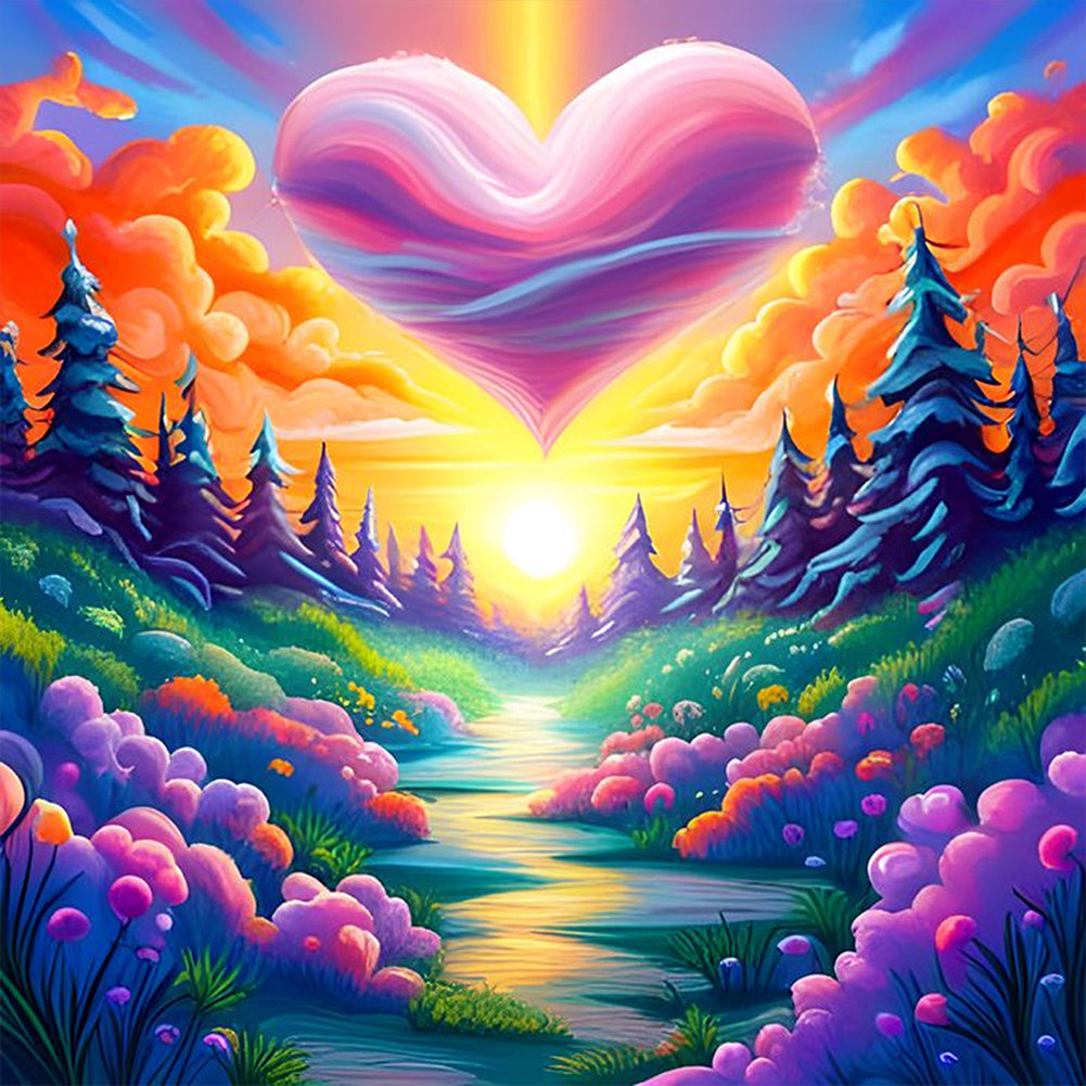 Dream Love Garden - Full AB Round Drill Diamond Painting 40*40CM