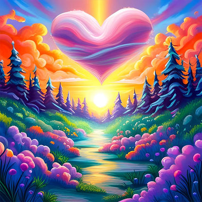 Dream Love Garden - Full AB Round Drill Diamond Painting 40*40CM