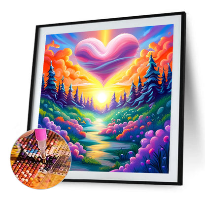 Dream Love Garden - Full AB Round Drill Diamond Painting 40*40CM