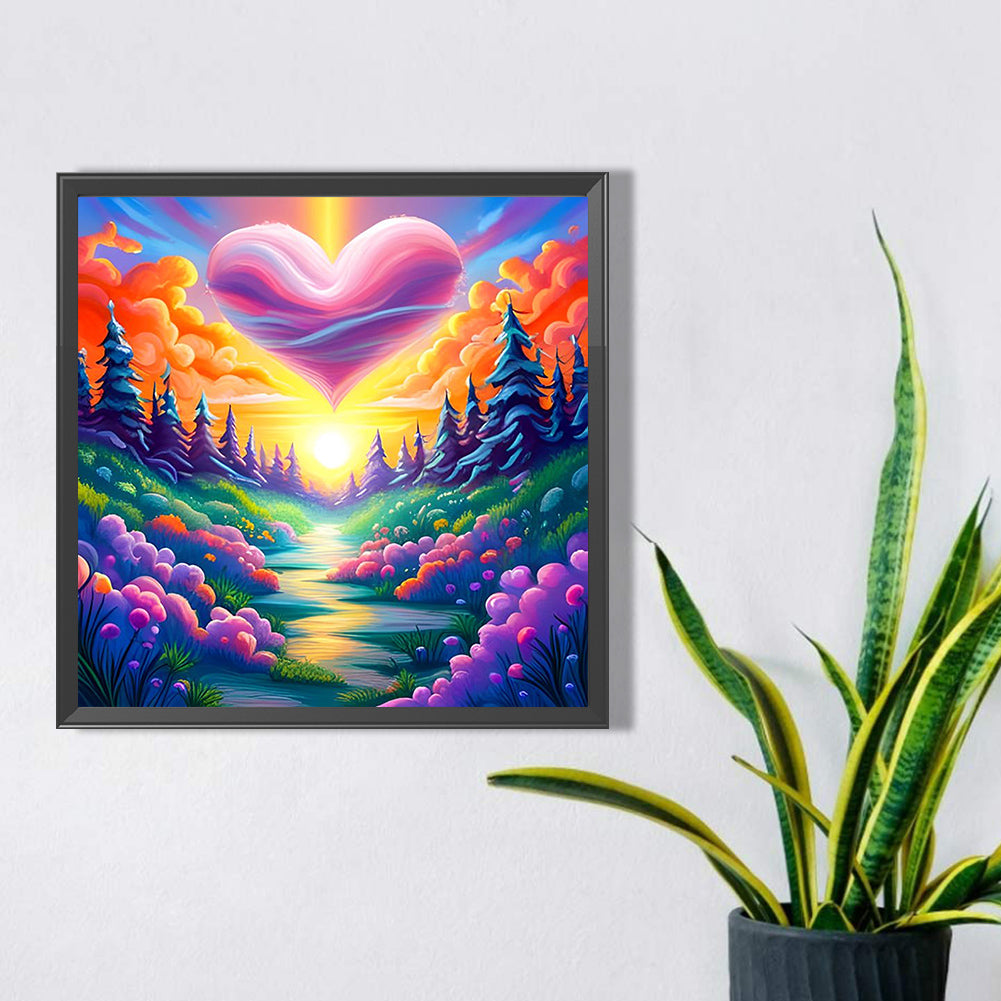 Dream Love Garden - Full AB Round Drill Diamond Painting 40*40CM