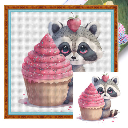 Raccoon - 18CT Stamped Cross Stitch 25*25CM