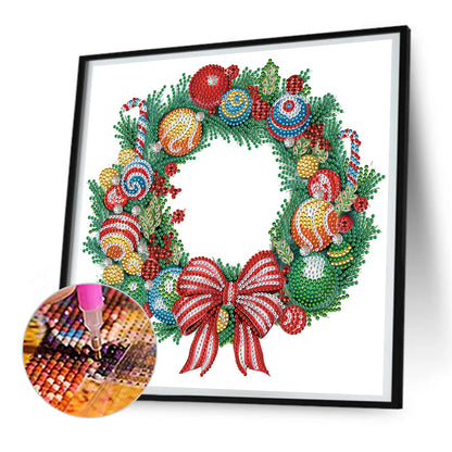 Christmas Wreath - Special Shaped Drill Diamond Painting 30*30CM