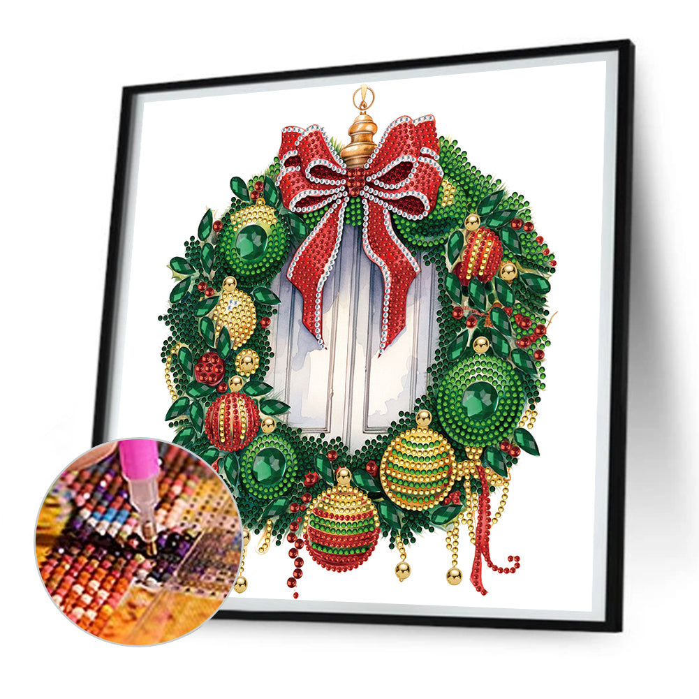 Christmas Wreath - Special Shaped Drill Diamond Painting 30*30CM