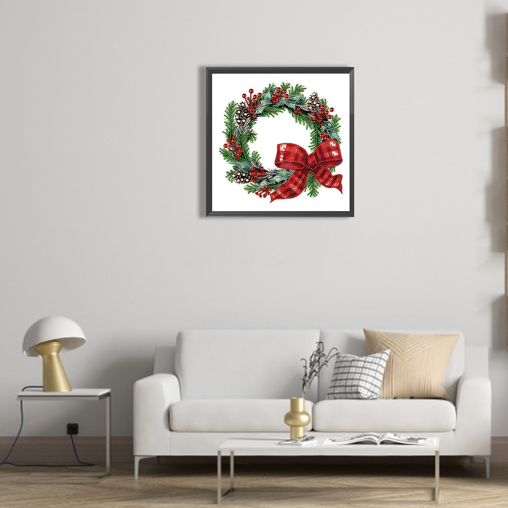 Christmas Wreath - Special Shaped Drill Diamond Painting 30*30CM