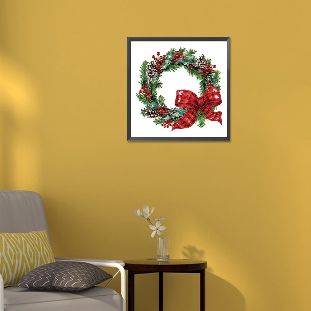 Christmas Wreath - Special Shaped Drill Diamond Painting 30*30CM