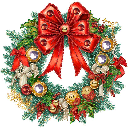 Christmas Wreath - Special Shaped Drill Diamond Painting  30*30CM