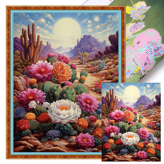 Desert Cactus Flower - 11CT Stamped Cross Stitch 45*60CM