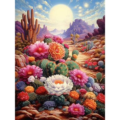 Desert Cactus Flower - 11CT Stamped Cross Stitch 45*60CM