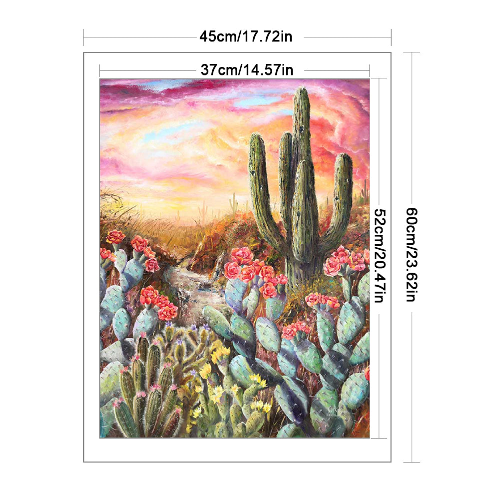 Desert Cactus Flower - 11CT Stamped Cross Stitch 45*60CM