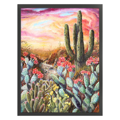 Desert Cactus Flower - 11CT Stamped Cross Stitch 45*60CM