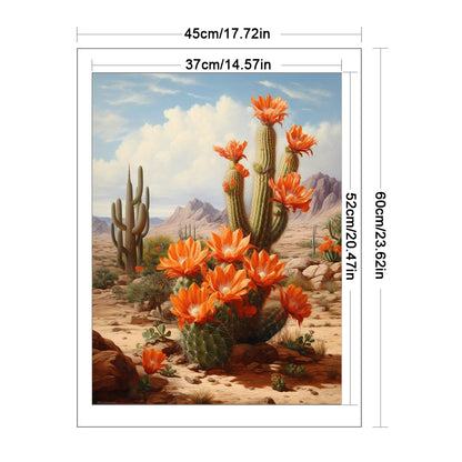 Desert Cactus Flower - 11CT Stamped Cross Stitch 45*60CM