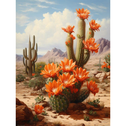 Desert Cactus Flower - 11CT Stamped Cross Stitch 45*60CM