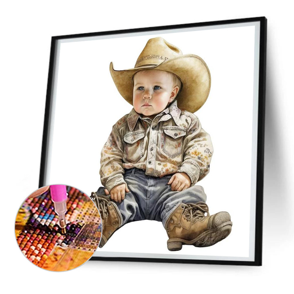 Cowboy Kid - Full Round Drill Diamond Painting 30*30CM