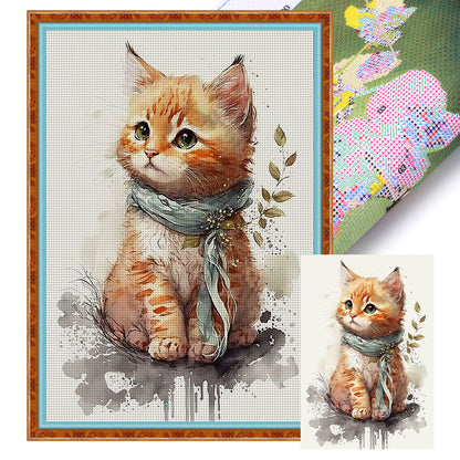 Cute Kitten - 11CT Stamped Cross Stitch 35*55CM