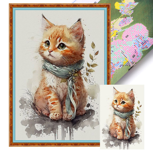 Cute Kitten - 11CT Stamped Cross Stitch 35*55CM