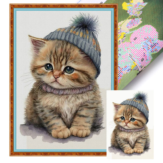 Cute Kitten - 11CT Stamped Cross Stitch 35*55CM