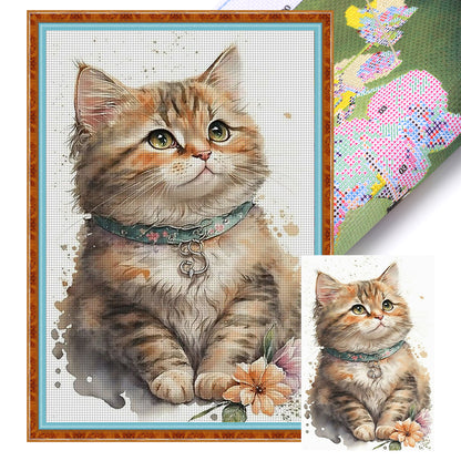 Cute Kitten - 11CT Stamped Cross Stitch 35*55CM