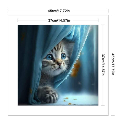 Cute Kitten - 11CT Stamped Cross Stitch 45*45CM