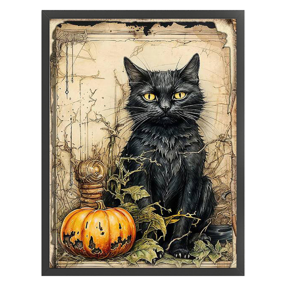 Cat And Pumpkin - 11CT Stamped Cross Stitch 40*55CM