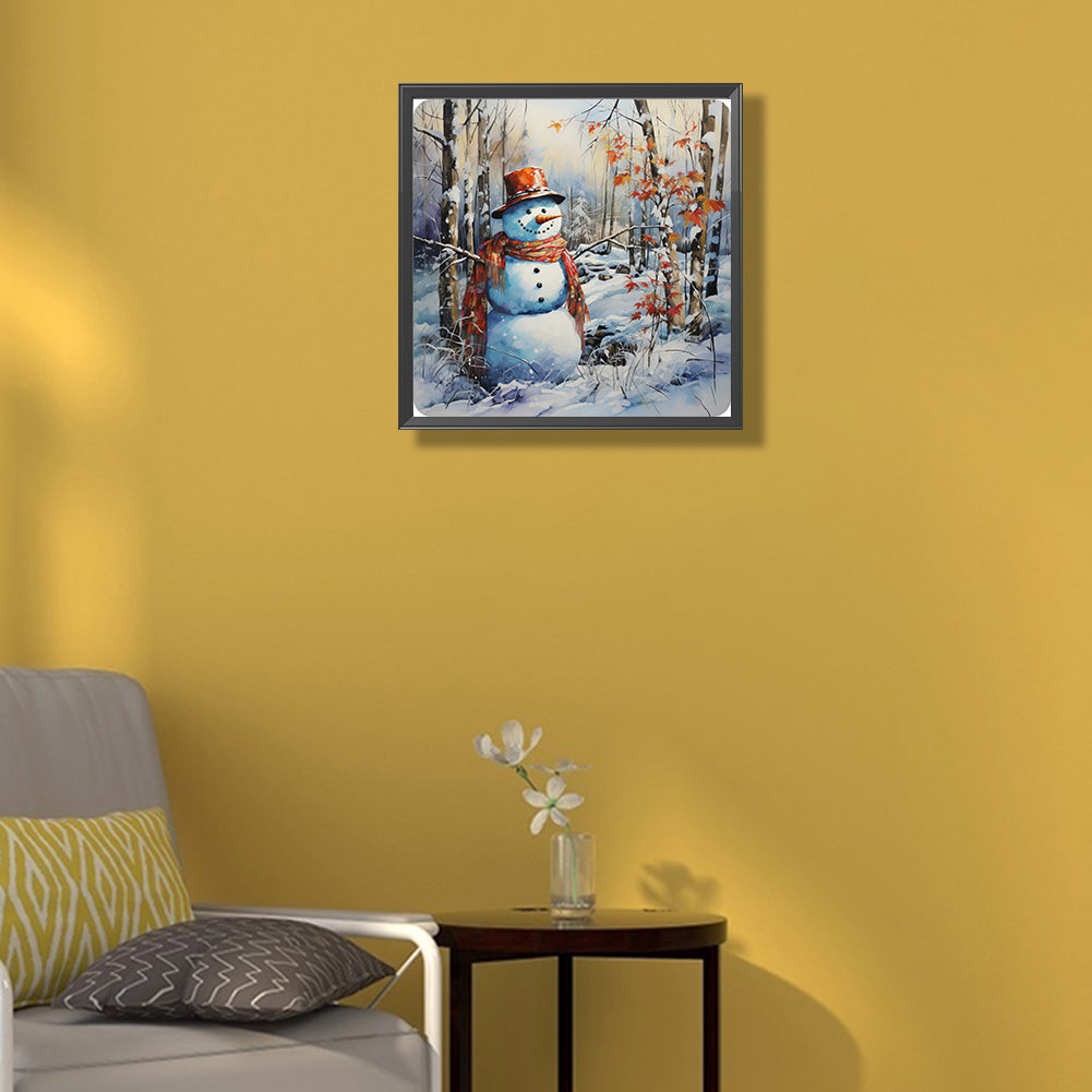 Winter Snowman - Full Round Drill Diamond Painting 40*40CM