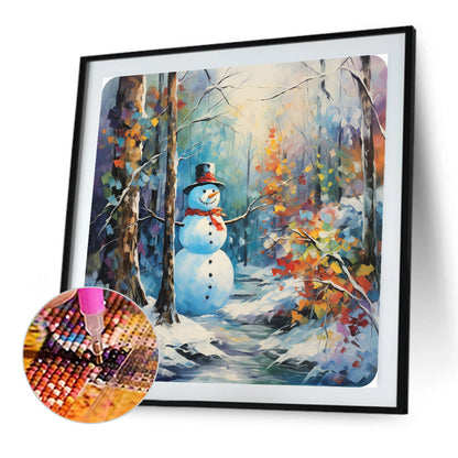 Winter Snowman - Full Round Drill Diamond Painting 40*40CM