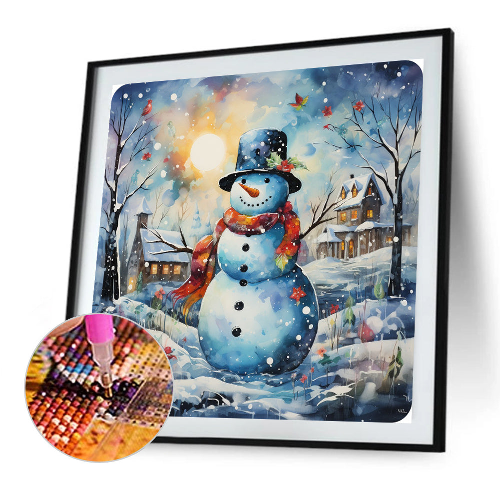 Winter Snowman - Full Round Drill Diamond Painting 40*40CM