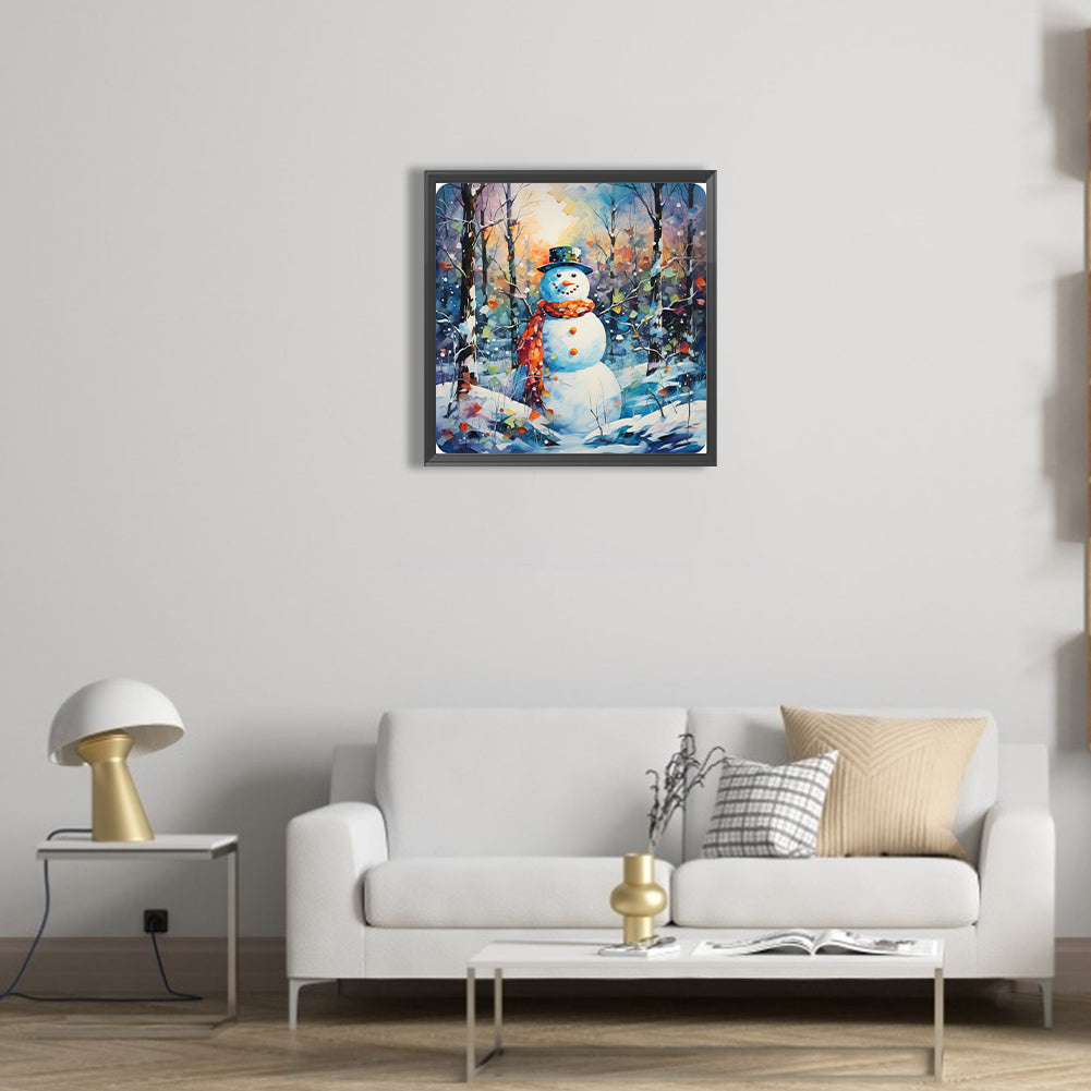 Winter Snowman - Full Round Drill Diamond Painting 40*40CM