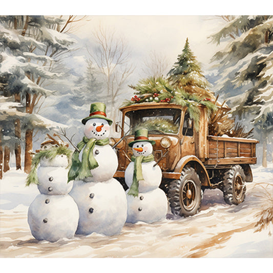 Winter Snowman - Full Round Drill Diamond Painting 45*40CM