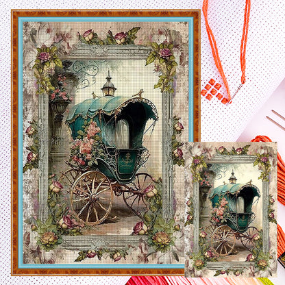 Retro Poster-Flower Carriage - 11CT Counted Cross Stitch 40*60CM