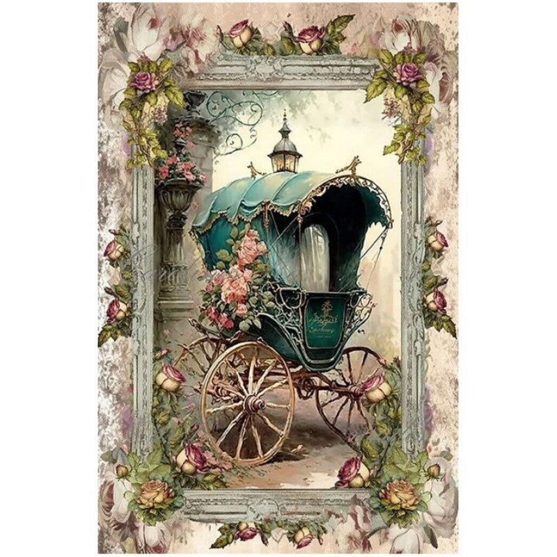 Retro Poster-Flower Carriage - 11CT Counted Cross Stitch 40*60CM