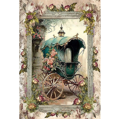 Retro Poster-Flower Carriage - 11CT Counted Cross Stitch 40*60CM