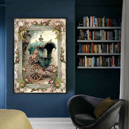 Retro Poster-Flower Carriage - 11CT Counted Cross Stitch 40*60CM