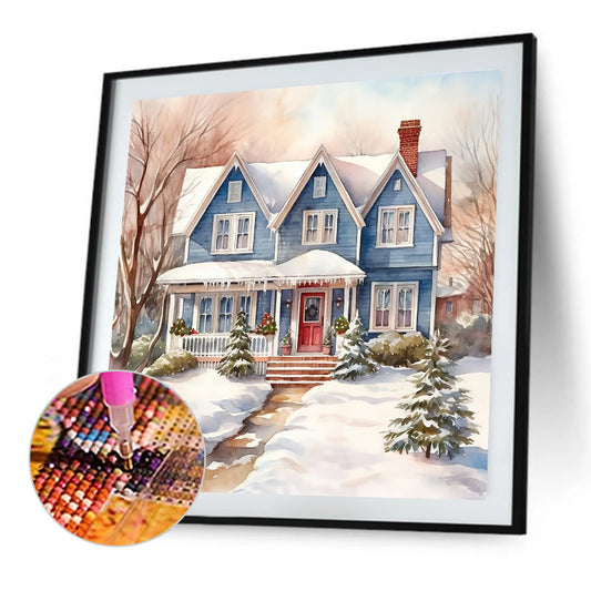 Winter Snow Street - Full Round Drill Diamond Painting 40*40CM