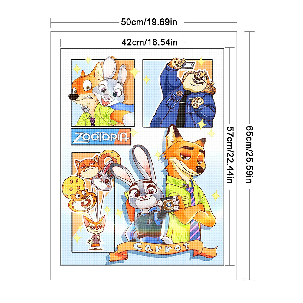 Zootopia - 11CT Stamped Cross Stitch 50*65CM