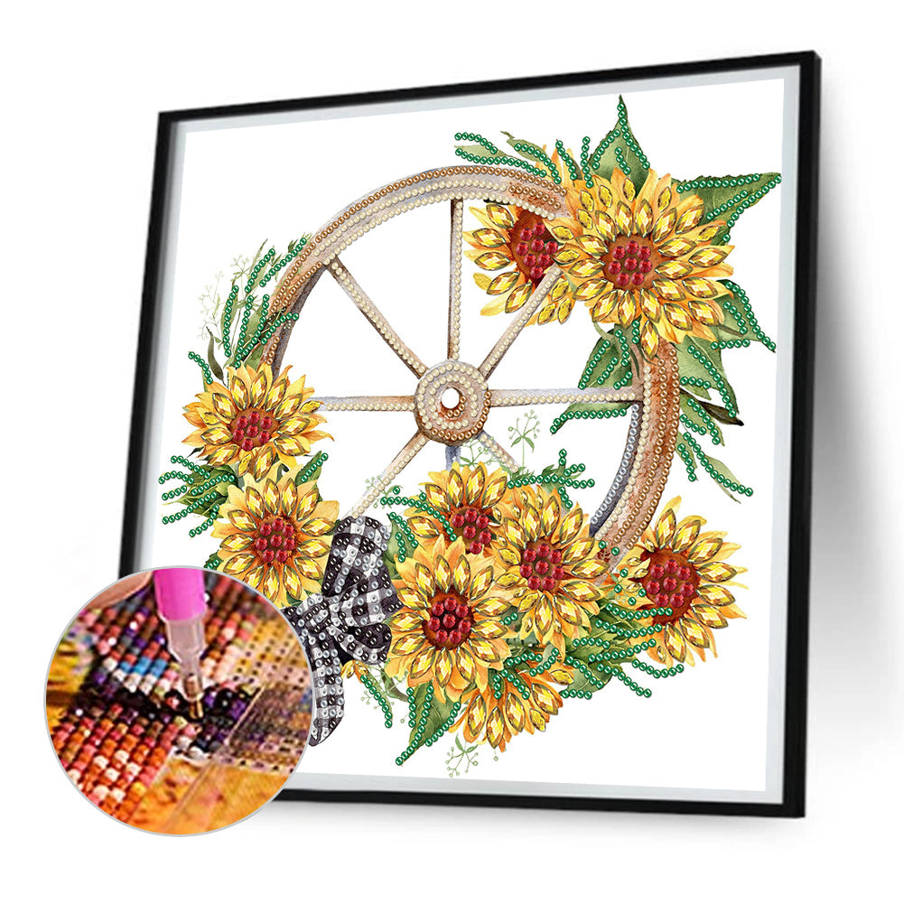 Sunflower Wheel - Special Shaped Drill Diamond Painting  30*30CM